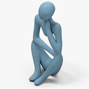 Human Decorative Figurine Blue Stone