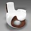 Silla curvada de madera blanca