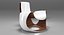 Silla curvada de madera blanca