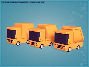 3D Cartoon Trucks Pack