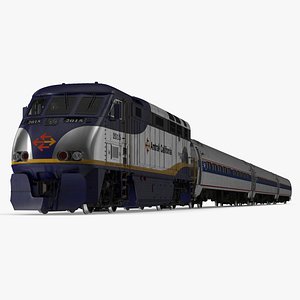 Passenger Train Amtrak California 3D model