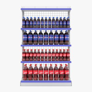 supermarket shelf beverage 3D model