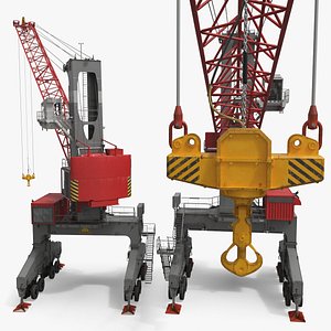 Mobile Harbour Crane Red Lattice Boom