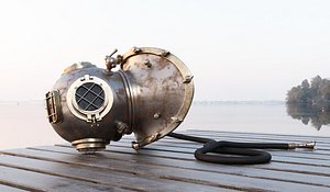 diving helmet antique 3D model