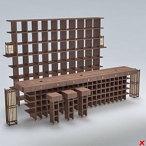 3d bar counter model