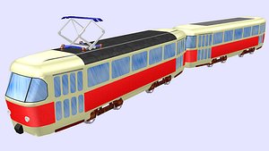 tram light rail tatra 3D model
