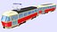 tramway, métro léger. tramway tatra t3 avec wagon