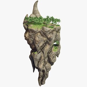 floating island tall land 3D