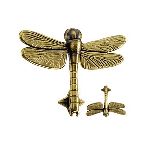 3D model Antique Brass Dragonfly Design Front Door Knocker Vintage Style