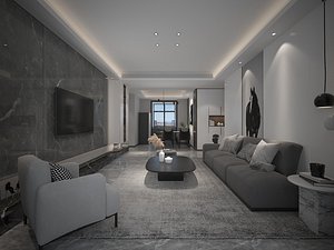 3D Living room modern living room modern style living room  Nordic living room Nordic style living r model