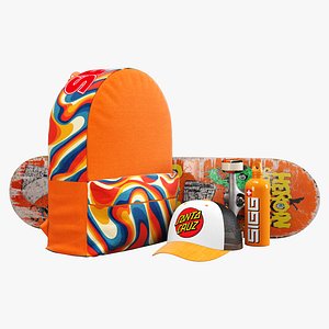 decorative set orange 3D model