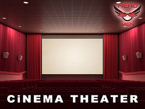 3d model hall seats curtain