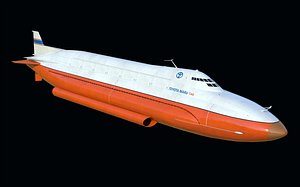 MHD Drive-Powered cargo Submarine 3D model