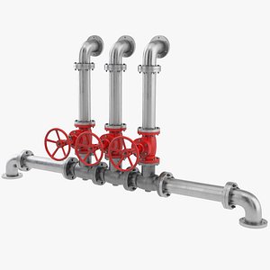 3D Industrial Pipes model