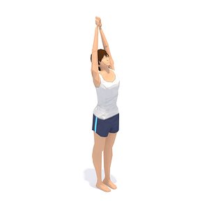 Raised Arms Pose Yoga Exercise Woman Animation