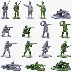 Plastic Toy Soldiers Army WW2 Pack 16 Models(1)