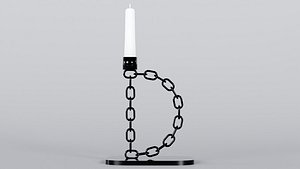 3D model Alphabet D Black Chain Candleholder 3D Model True PBR Renders Zero Cleanup UVs 4K PBR Textures