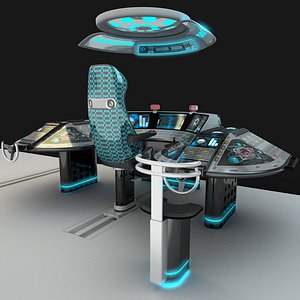 3D model shipboard control bridge