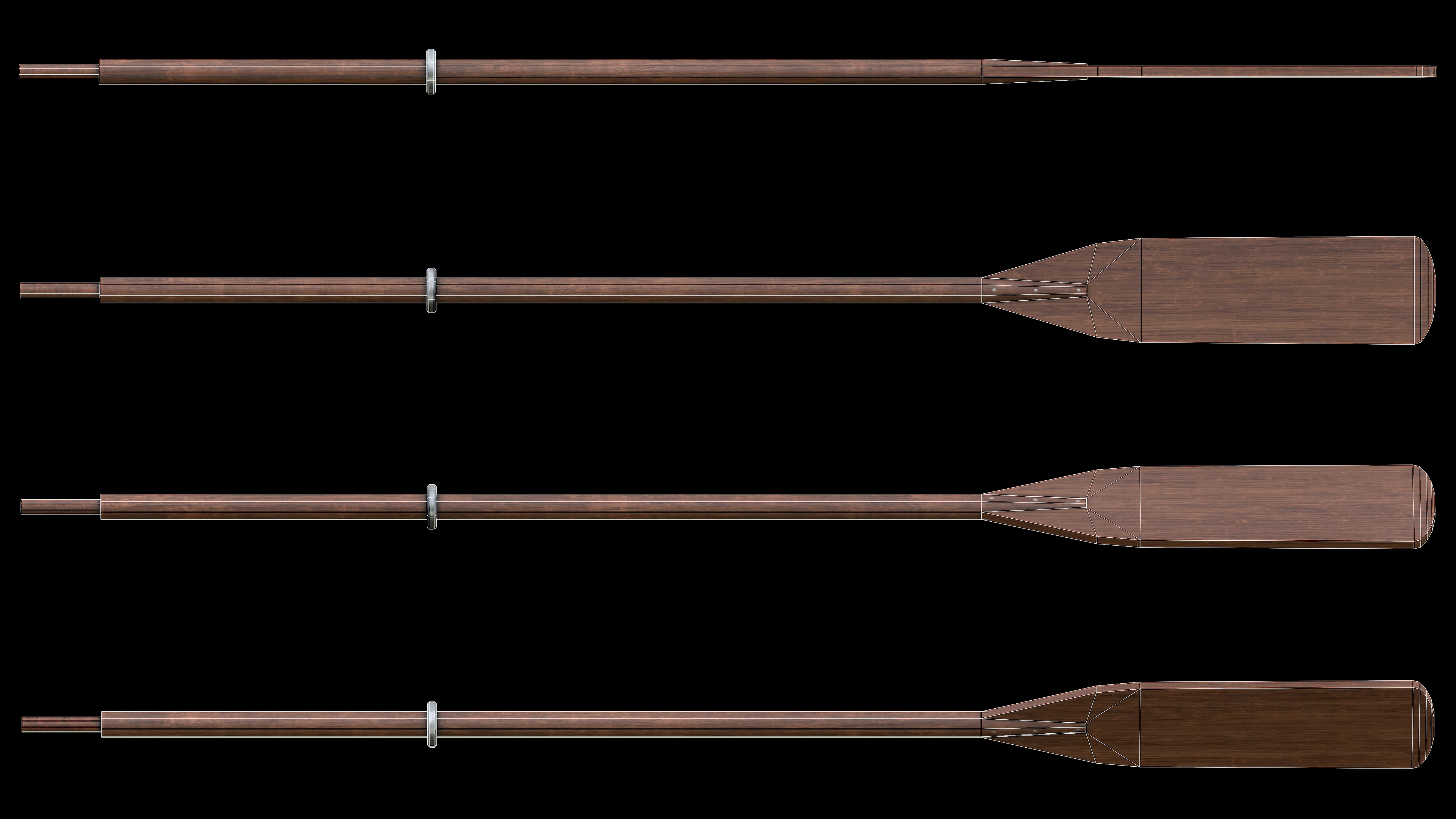 Set of 8 Painted Wooden Paddles 3D model - TurboSquid 1854403