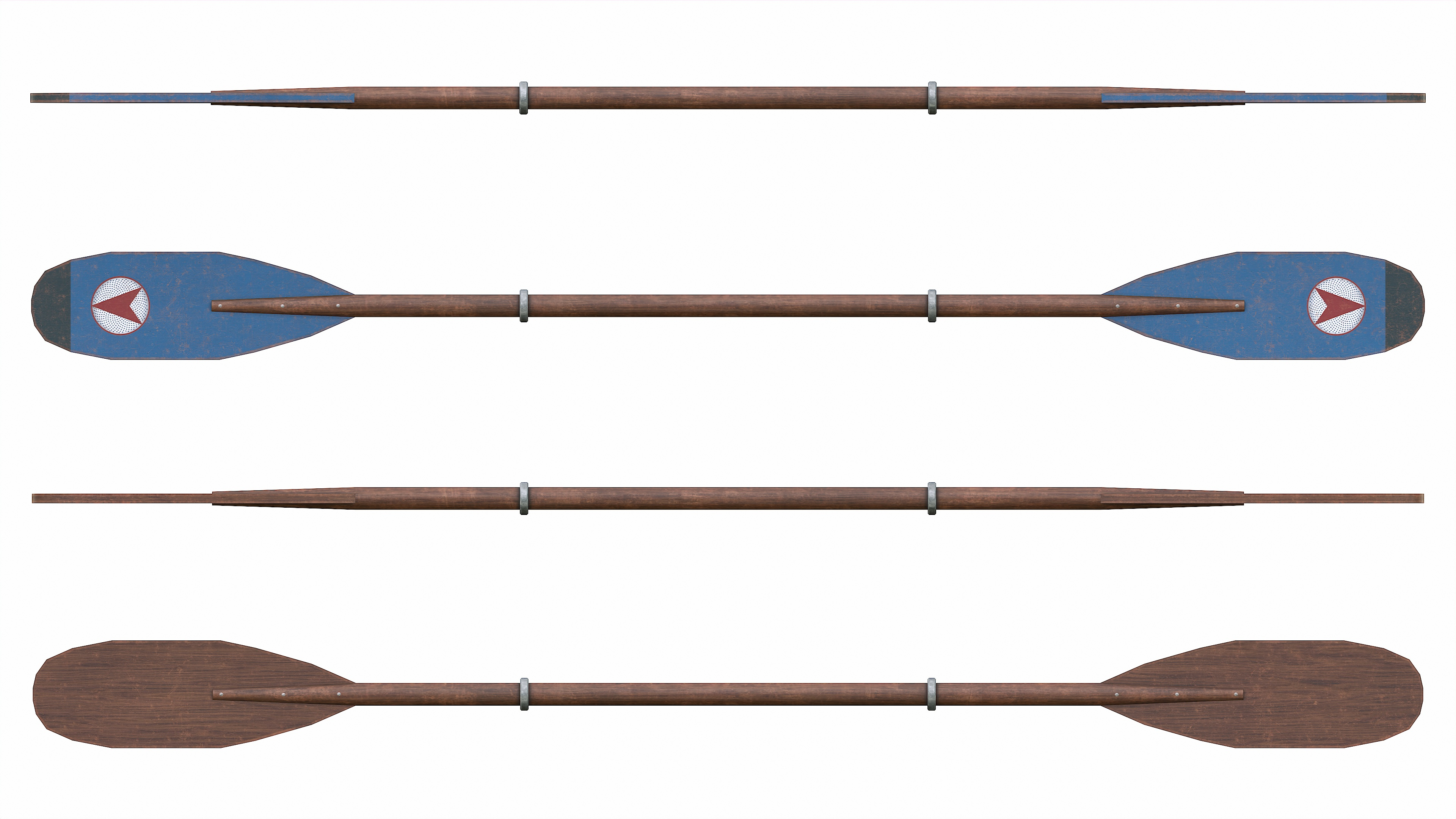 Set of 8 Painted Wooden Paddles 3D model - TurboSquid 1854403