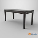 Modern Wooden Dining Table 3D Model- High Quality Furniture Asset for Rendering  Game Design