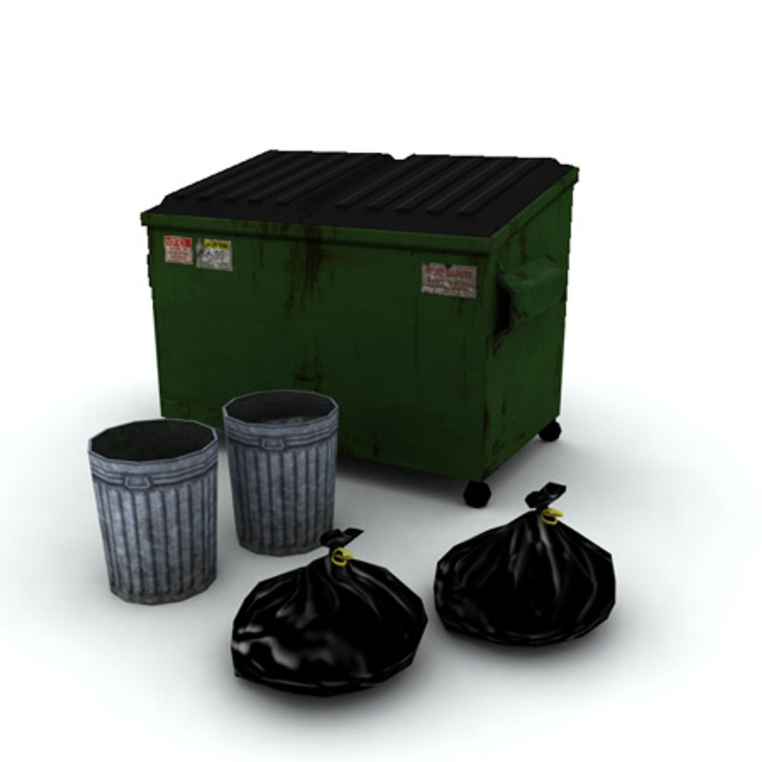 3d trash litter props