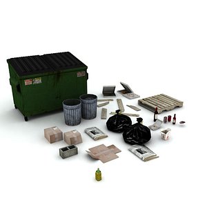 3d trash litter props