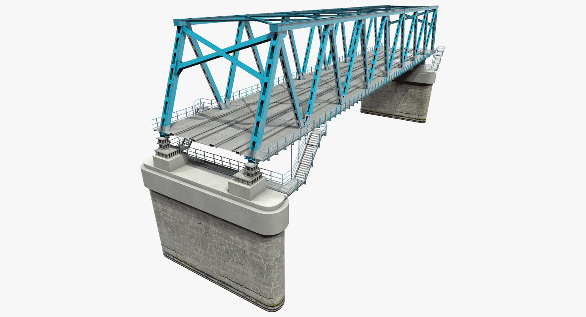 Railway Bridge Section 3D Model 3D model preview