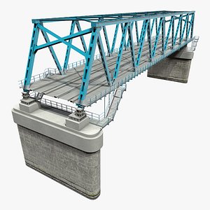 railway bridge section rail 3D model