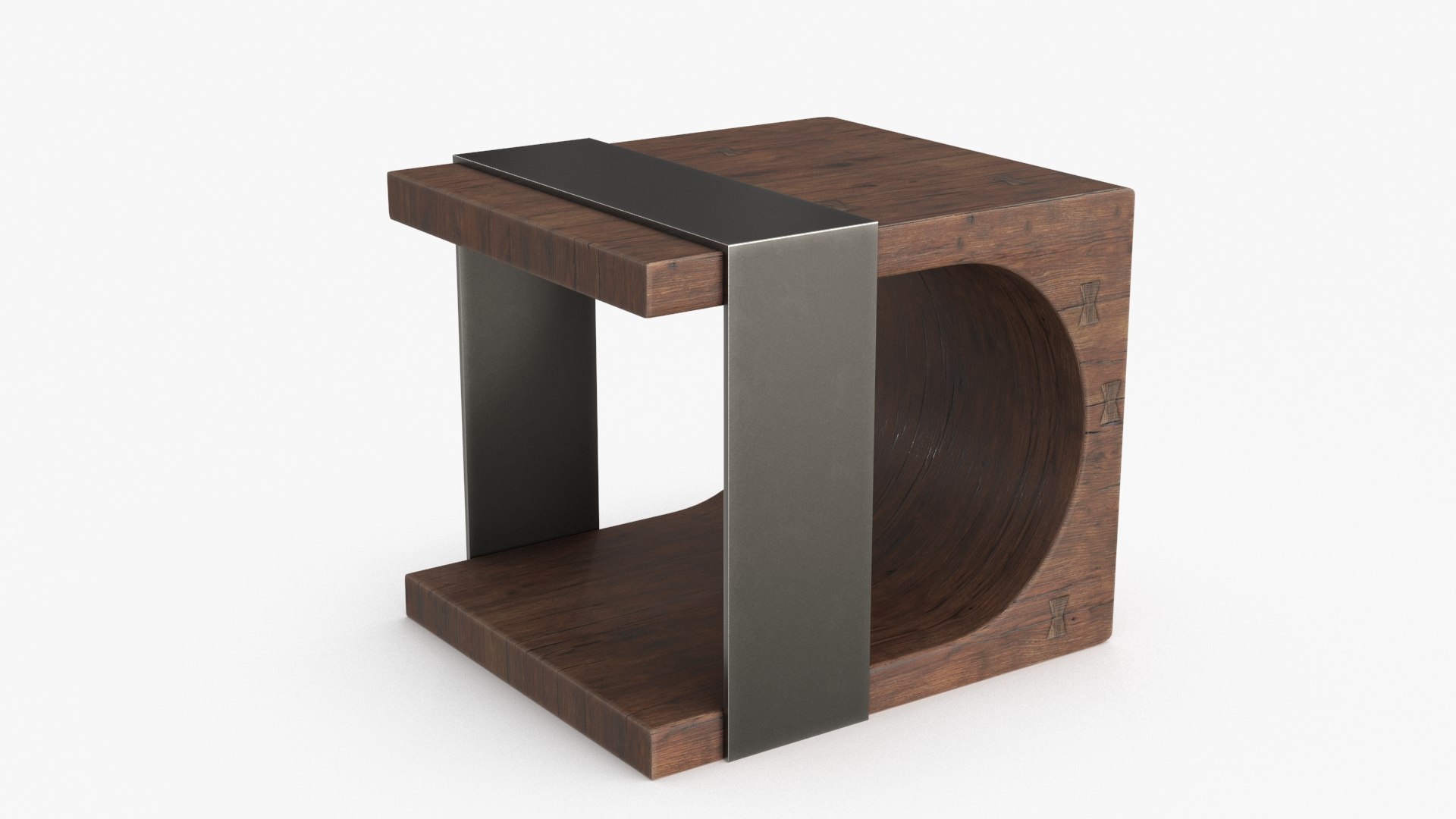 3D Side Table Oak Black Model - TurboSquid 2263531