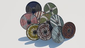 3D 10 Viking Shields Pack model