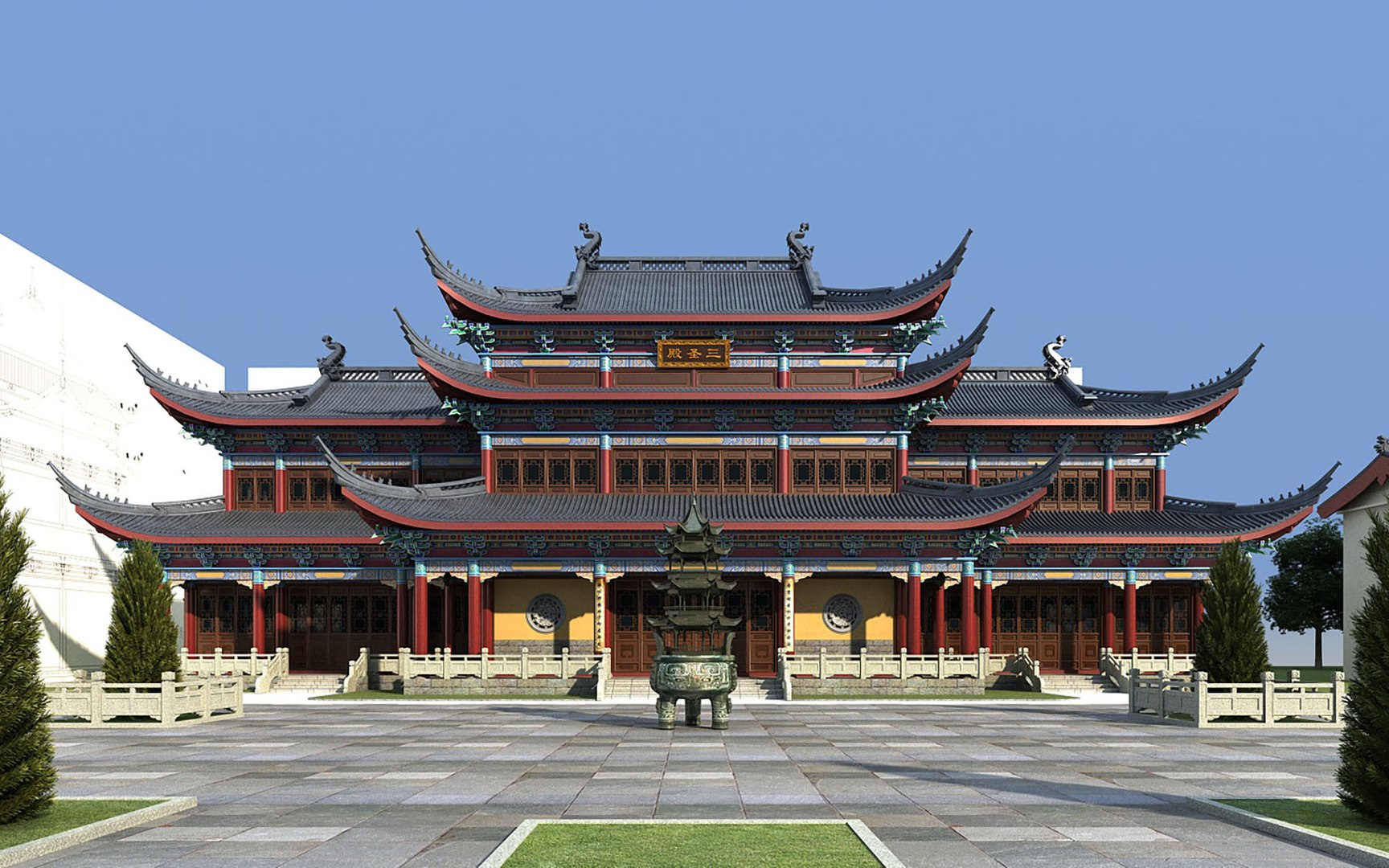 仏教の聖地、寺院、少林寺、宮殿、古代中国の建築3Dモデル - TurboSquid 1716229