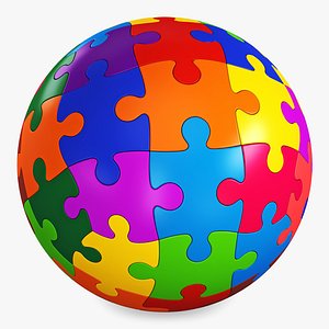 3D colored sphere puzzle v model