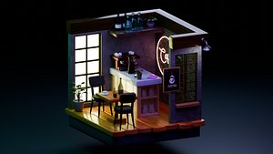 cafe room 3D