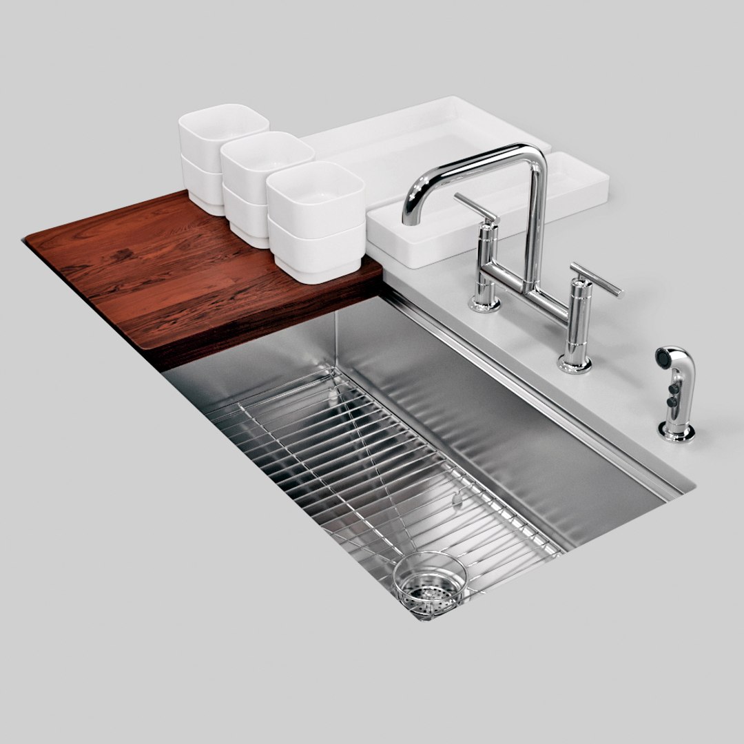 3D Kohler Stages 45 Sink TurboSquid 1659667