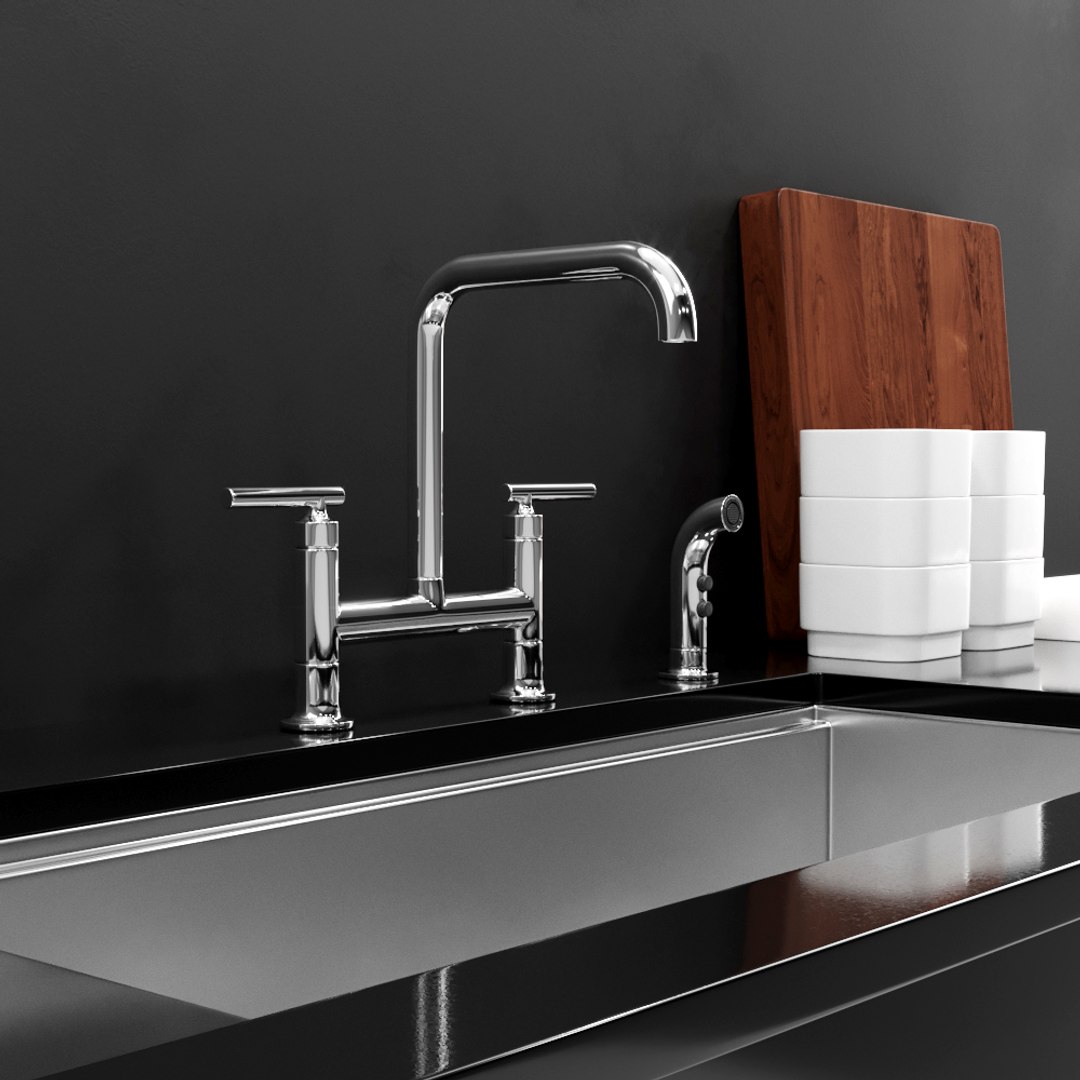 3D Kohler Stages 45 Sink TurboSquid 1659667