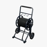 Garden Hose Cart with Continuous Winding and Tool Rail