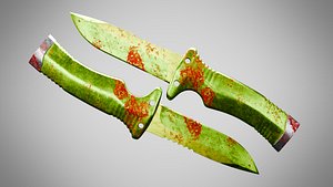 Knife 7 Dark Lime FT With Blood 3D