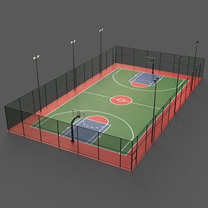 PBR Modular Outdoor Basketball Court A