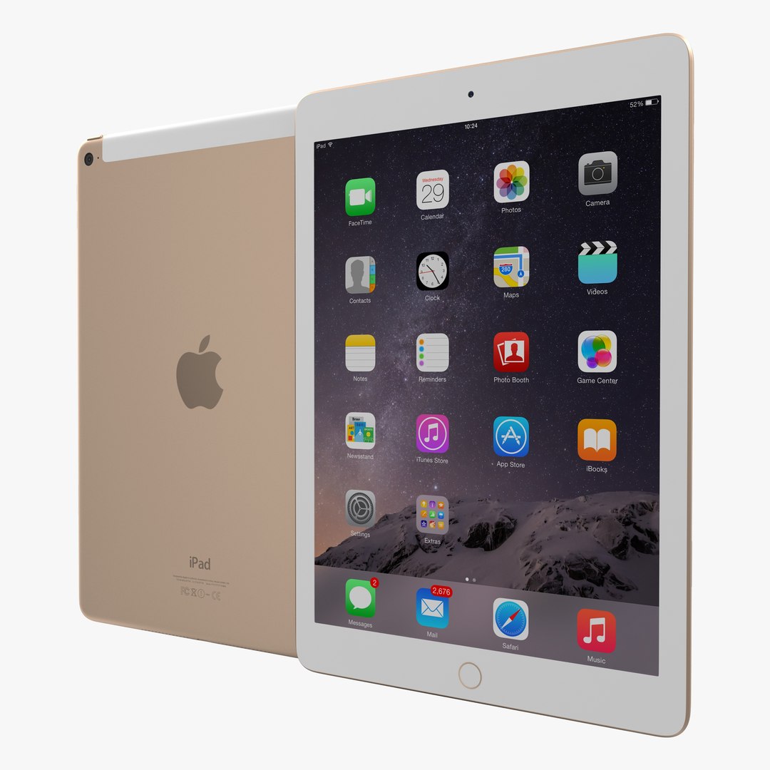 iPad Air 2 3G Gold 2 3D Model 3D model preview