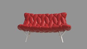 Double chair 3D model 3D model