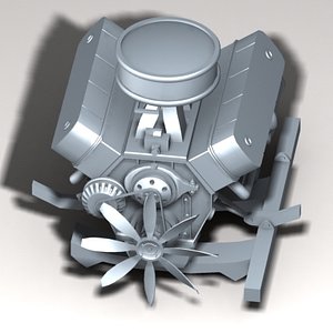 engine v8 3d model