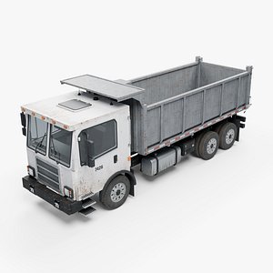 Weathered Cabover Dump Truck with Detailed Interior 3D model