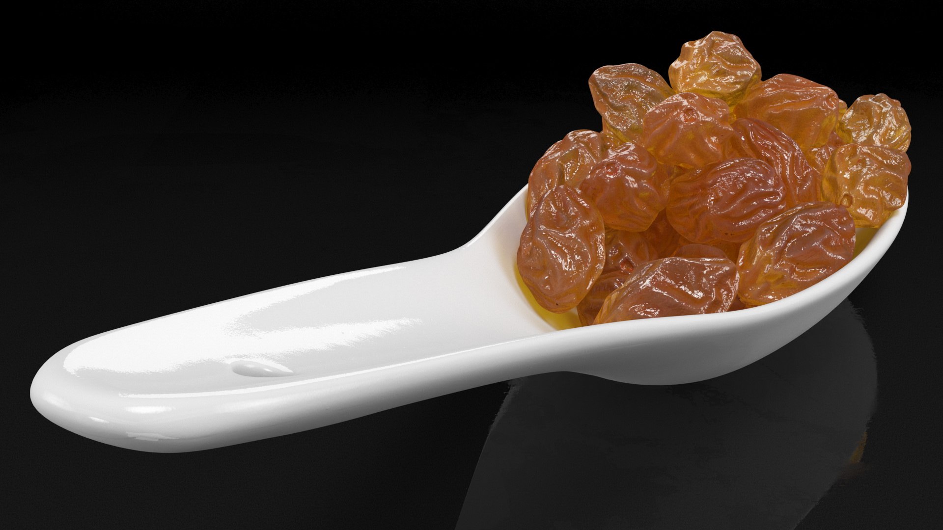 Golden Raisins In A Spoon Model - TurboSquid 1781631
