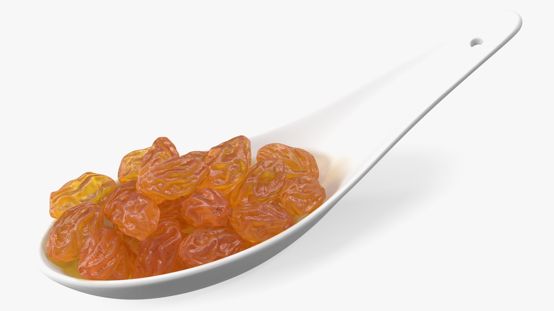 Golden Raisins in a Spoon 3D model preview