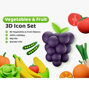 Vegetables  Fruit Collection 3D model
