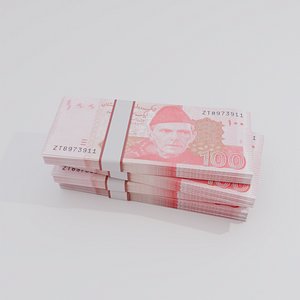 100 Pakistan Pakistani Rupee Currency 3D