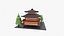 사원 일본 3D 일러스트레이션