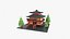 사원 일본 3D 일러스트레이션
