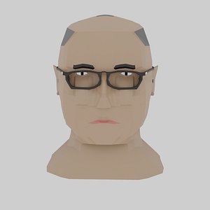 Low Poly Male Head 3D model